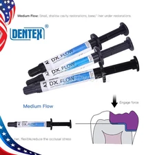 DENTEX Dental Flowable Light Cure Composite Resin Medium Flow A1/A2/A3 3g /Syrin