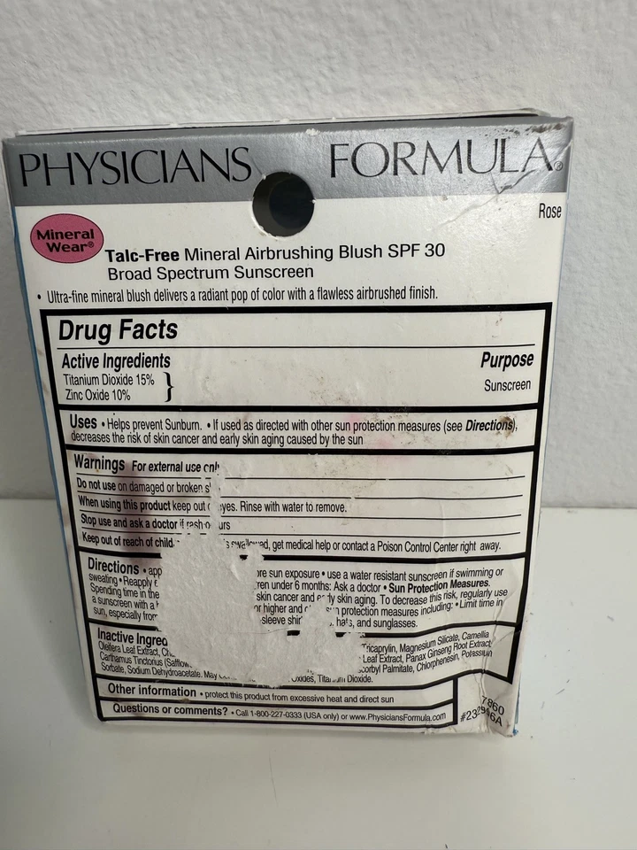 Physicians Formula Mineral Wear Talc-Free Airbrushing Blush, Rose 7860 NIB - Image 2 of 2