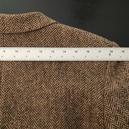 Harris Tweed Cheval Castletex Sport Mantel 39 S braun Fischgrät Slim Fit 2 Knopf - Bild 15 von 16