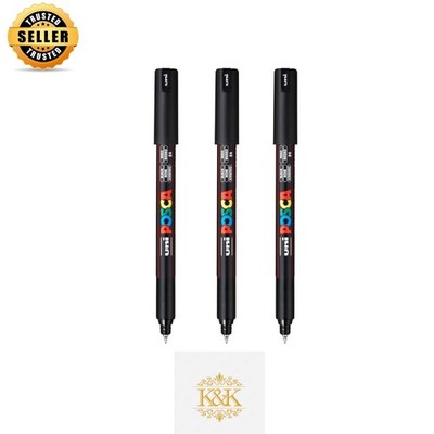 Versatile PC-1MR Water-Based Paint Markers - Black 3 Count for Multi-Surfaces