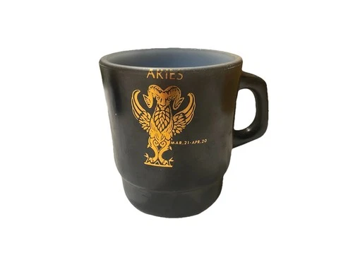 Vintage Fire King Aries Ram Zodiac Mug