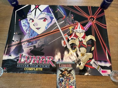Lunar Silver Star Story Strategy Guide + Limited Edition Poster Signed PSX