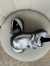Toddler Girls Metallic Silver Party Shoes Size 27