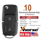 10x Xhorse Universal Wire Remote Key B5 Style 2 Button Xkb528En for Vvdi Max Pro