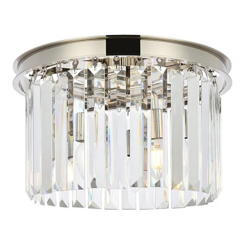 Urban Classic Sydney 3-Light Metal Royal Cut Flush Mount - Nickel Finish - Picture 1 of 1