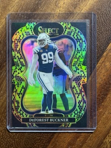 2025 Panini Select Football Green and Black Snakeskin DeForest Buckner #332