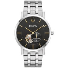 Bulova Men's American Clipper Small Second Automatic Silver Watch 42MM 96A305 - Image 1