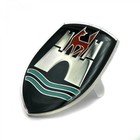 VW Wolfsburg Black Hood Badge Crest Emblem Wolf Castle Moat