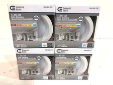 4PK Commercial Electric Slim Baffle 4 in. Color Select Canless Recessed LED Kit