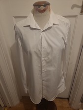 Mens Next Shirting Size 15.5" Collar White Slim Fit Shirt Long Sleeved
