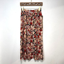 Vtg Pierre Cardin Floral A-Line Midi Skirt Deadstock Made in USA 90s Boho 10 