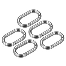 1.61" Spring Oval Ring Snap Clip Trigger for Bag Purse Keychain, 5Pcs Silver