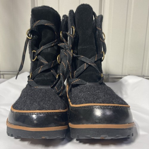 sorel tivoli II womens size 9 black suede waterproof boots nl2331-010