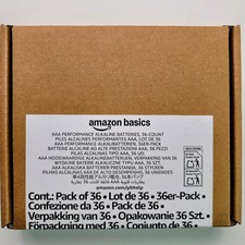 Amazon Basics AAA Alkaline Batteries 36 Count Bulk Pack New Exp 2035