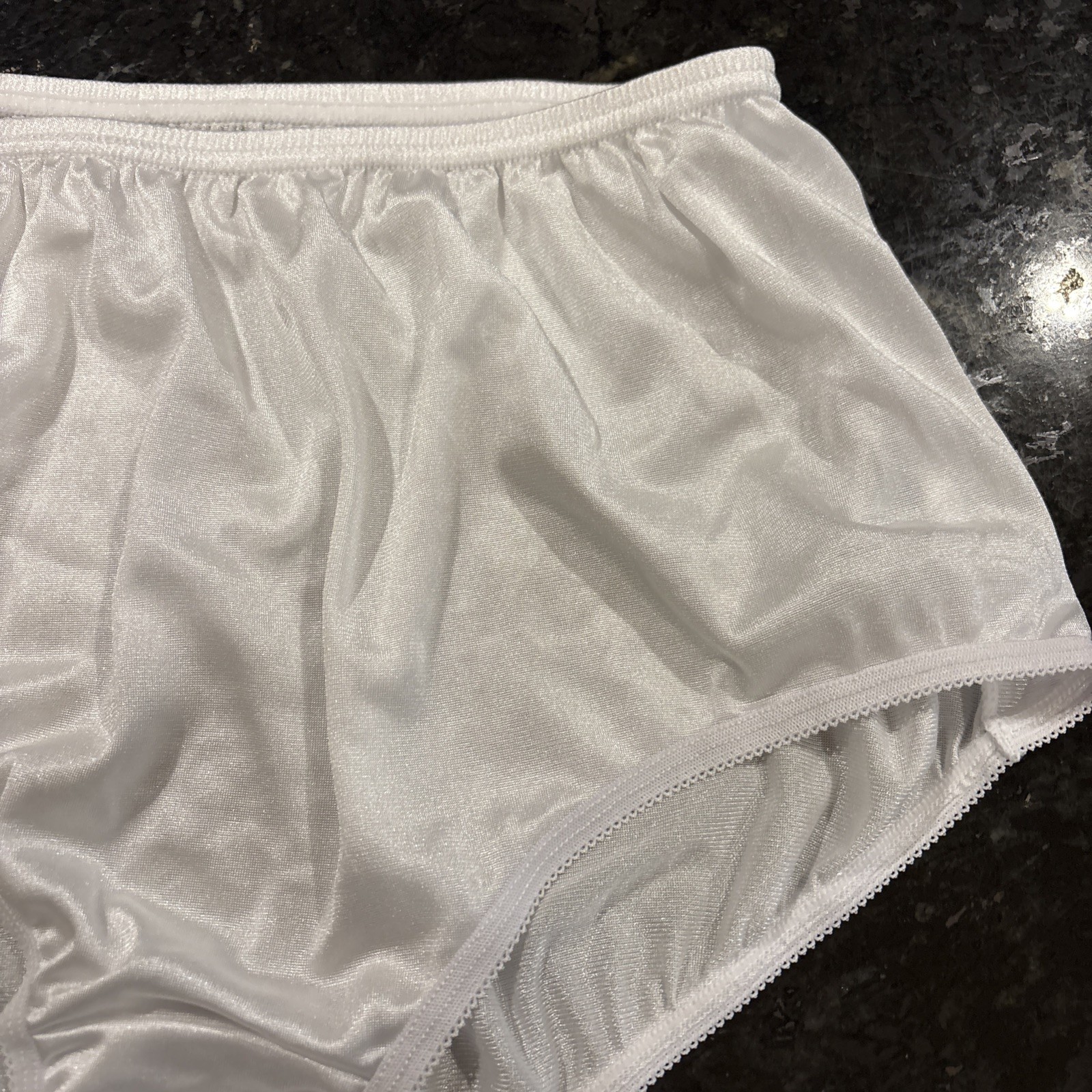 Nylon Brief Panty Classic Granny Panties by Teri Lingerie white , Size 8