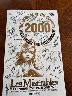 Les Miserables poster full cast signed Ahmanson Theatre NYE 2000
