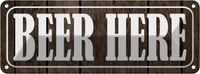 Blechschild 10X27 Cm Beer Here Bier Essen Trinken Deko Geschenk Metall Schild