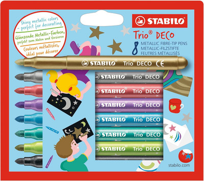 STABILO - Metallic-Filzstift Mit Robuster Xl-Spitze - Trio DECO - 8Er Pack