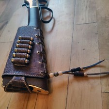 Buttstock Cover Gator custodia in pelle goffrata porta cartucce anelli munizioni USA