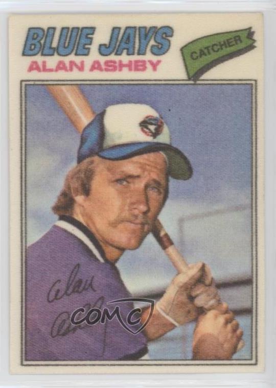 1977 Topps Baseball Patches Cloth Stickers Alan Ashby (Two Stars at Back Bottom)