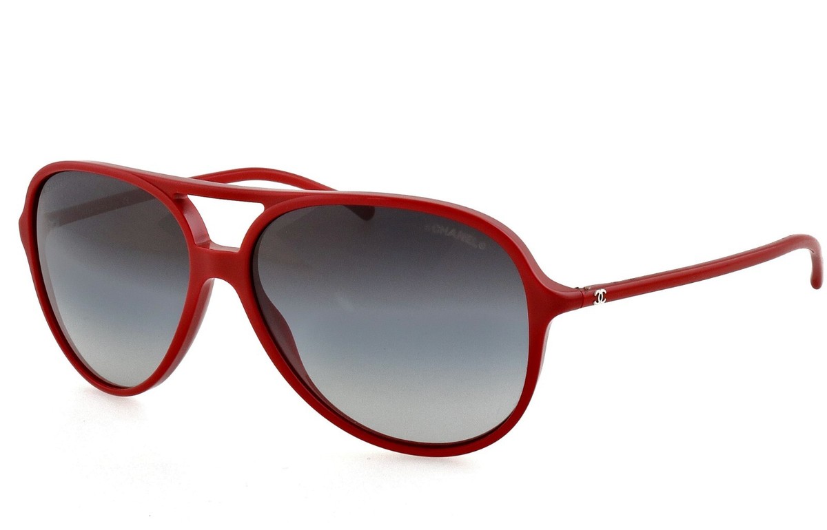 New CHANEL CH 5287 c.867/S6 59mm Red Aviator Sunglasses Italy