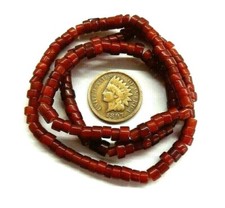 White Heart Cranberry African Trade Beads Loose White Heart 677 3mm Hudson Bay