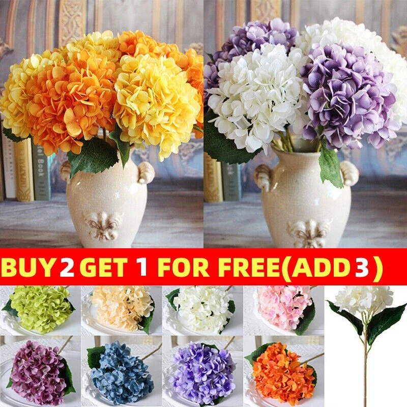 Artificial Hydrangea Fake Silk Flowers Bouquet Wedding Home Garden Decor HOT AU - image 2 of 4