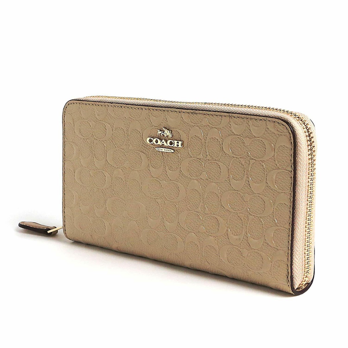COACH 財布 NWT Coach 54805 Debossed Genuine Leather Zip Around Wallet | eBay