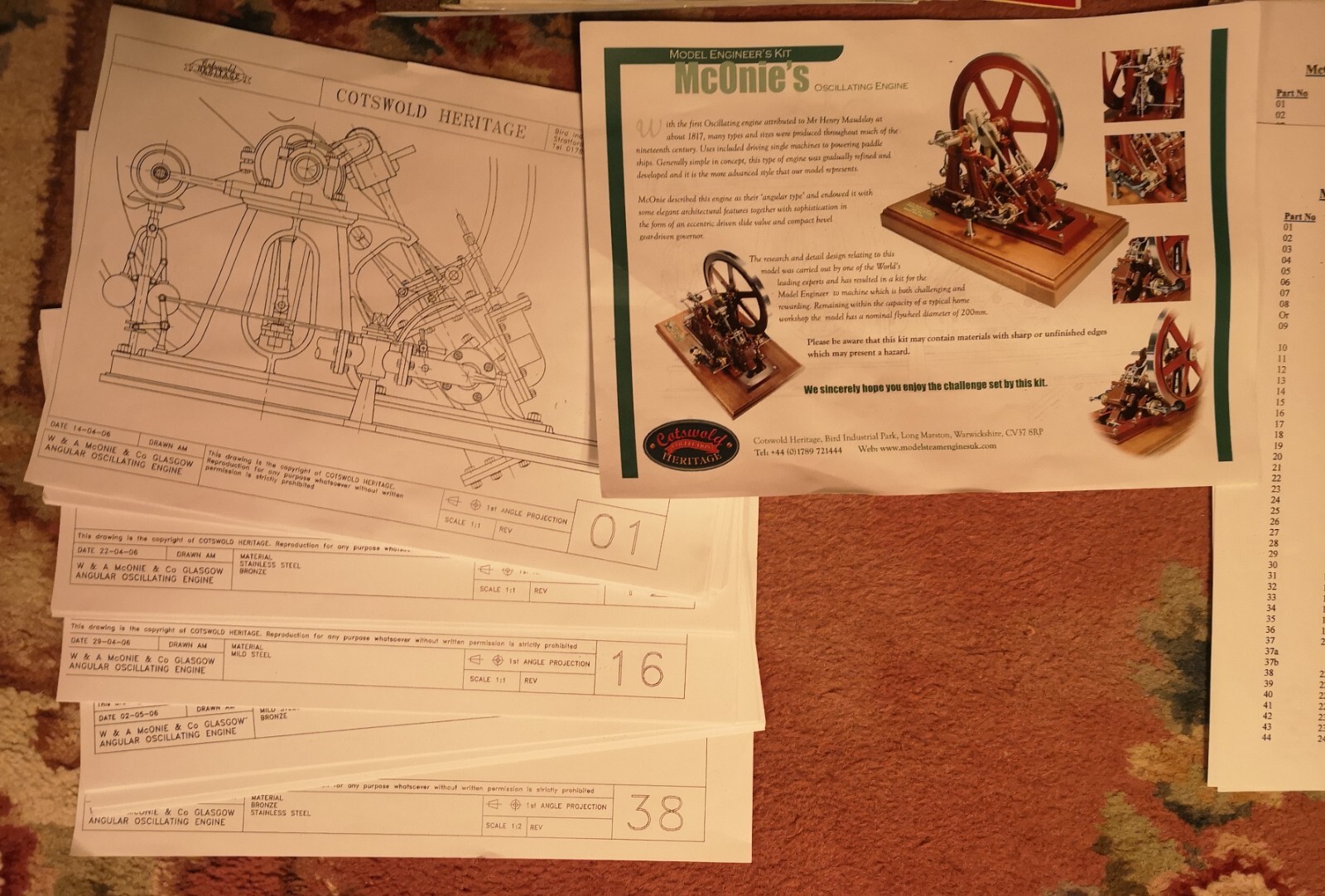 Cotswold Heritage W. & A. McOnie Oscillating steam model engine casting