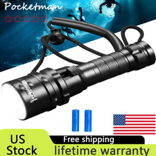 80000LM LED Diving Flashlight Underwater Torch Waterproof Scuba Lantern