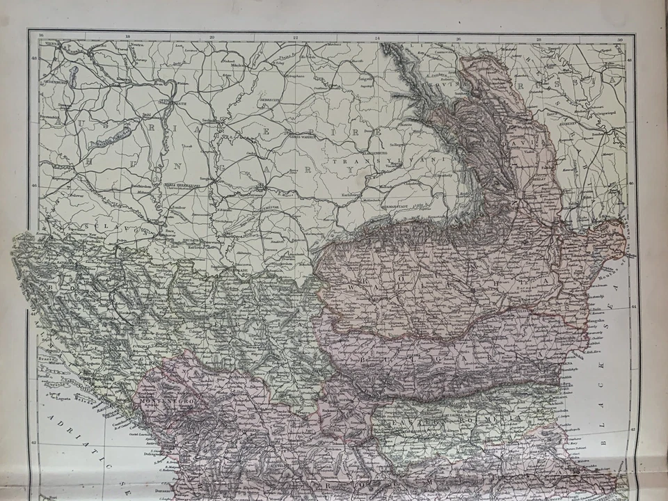 1884 Turkey in Europe, Balkans, Greece Antique Colour Map by Edward Weller - Image 2 of 3