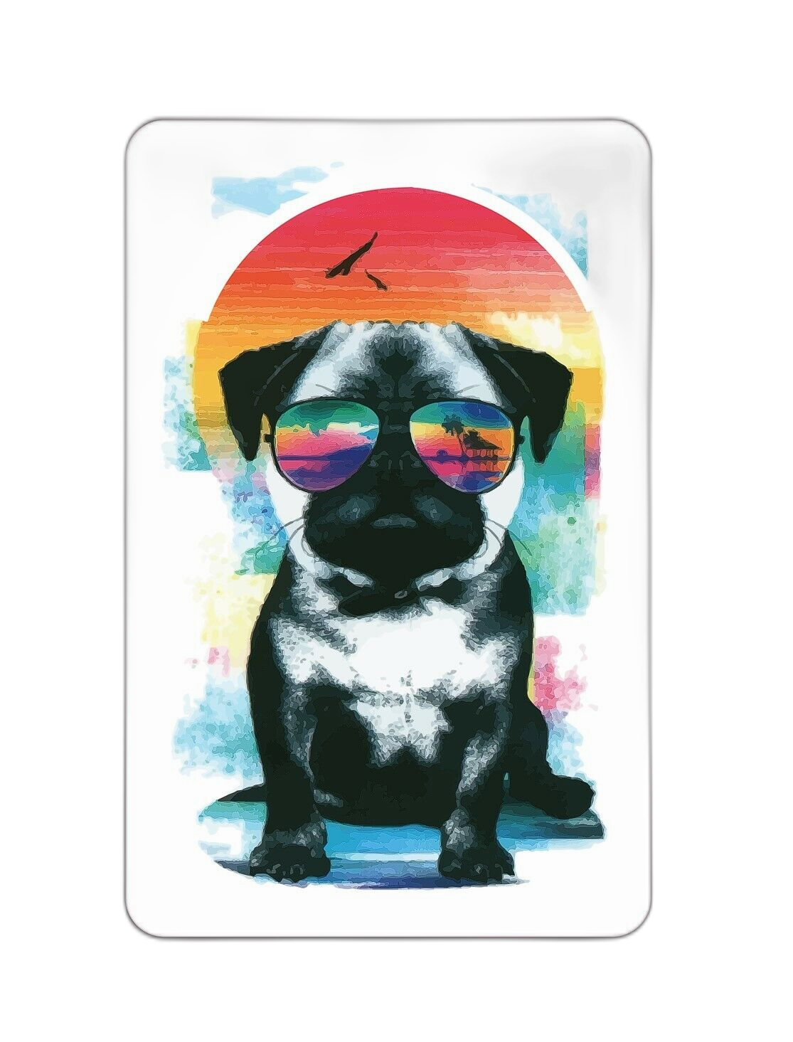 Pug With Sunglasses Sticker Decal