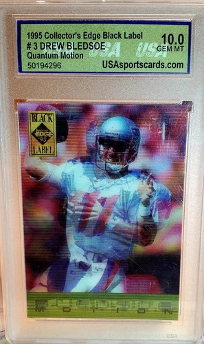 3 LOT 1995 Collector's Edge Black Label Quantum Motion GEM 10 Drew Bledsoe BRADY - Picture 6 of 8