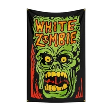 White Zombie Heavy Metal Rock Band Flag Banner Wall Art Tapestry Polyester 3x5Ft