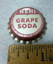 Vintage Nehi Grape Soda cork lined soda cap, new & unused 1 inch cap