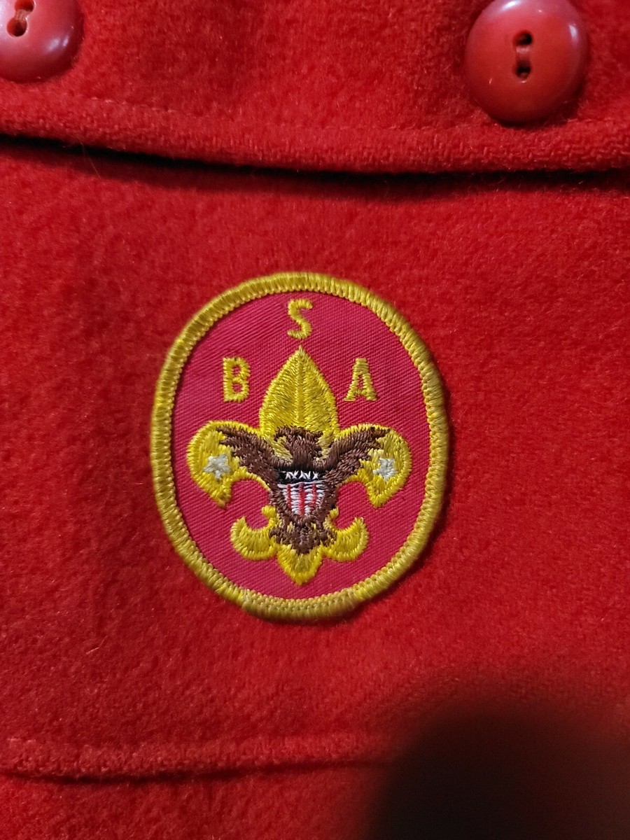 VINTAGE ORIGINAL OFFICIAL 1950'S BSA BOY SCOUTS RED WOOL