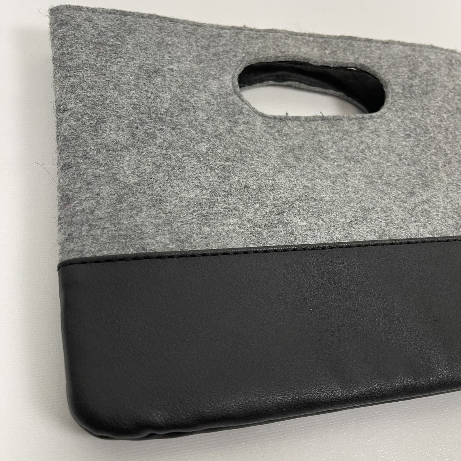 Gray/Black Color Block Rectangular Felt Clutch Ba… - image 5