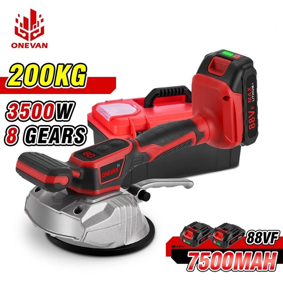 ONEVAN Piastrelle Macchina Vibratore Ventosa Regolabile Protable Automatico 8 Marce