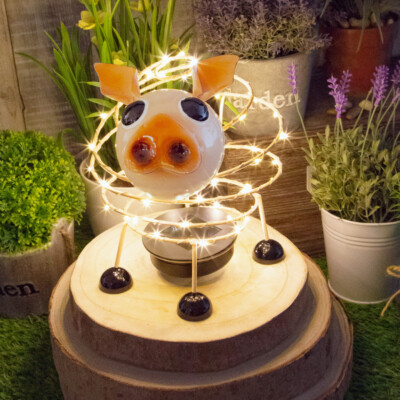 Garten Solar Draht Schwein mit 62 Micro LED Licht und 4D Bewegungseffekt Dekoration