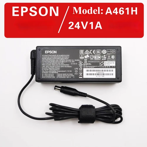 Epson A461H 24W 24V 1A AC Power Adapter for Epson WorkForce DS-410 530II Printer
