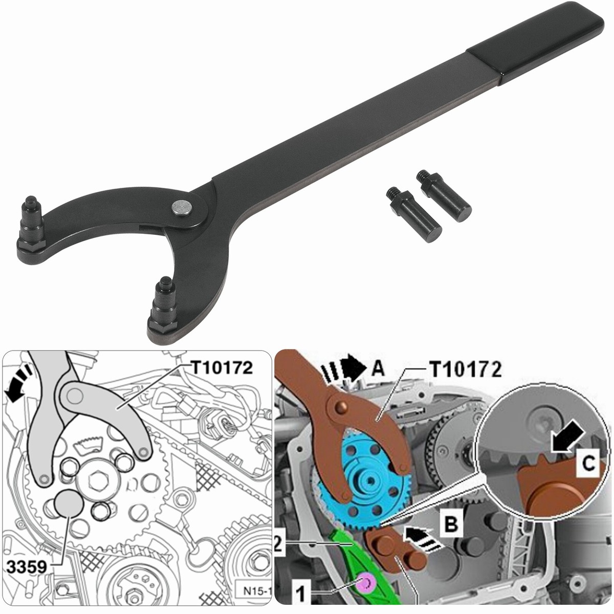 Tmng Lockng Tool for VW VAG EA211 1.0 1.2 1.4 TS Set T10172 T10340