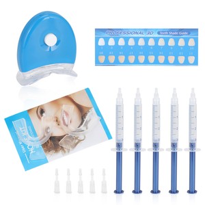 Teeth Whitening Tooth Whitener Bleaching Gel Kit 5 White Gel (1)Light Trays
