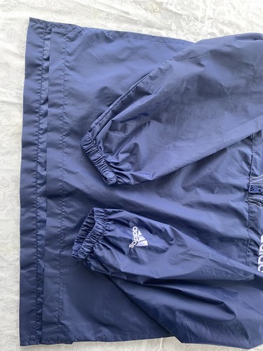 Adidas Boys Medium Jacket Blue Windbreaker 3 Stripes Logo 38” Waist M 10-12 - Picture 6 of 15
