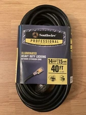 Southwire Professional Illuminated Locking Extension Cord 40 Ft 14 Ga 15 Amps
