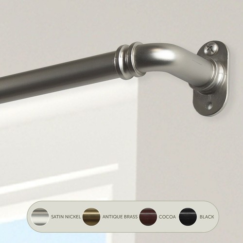 5/8” Adjustable Window Drapery Blackout Curtain Rod 28"-120" (4 colors, 3 sizes) - Picture 3 of 8