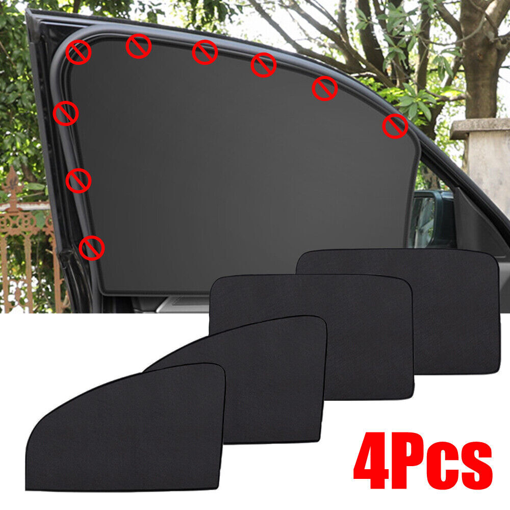 4X Magnetic Car Side Front Rear Window Sun Shade Cover Mesh Shield UV Protection - Foto 3