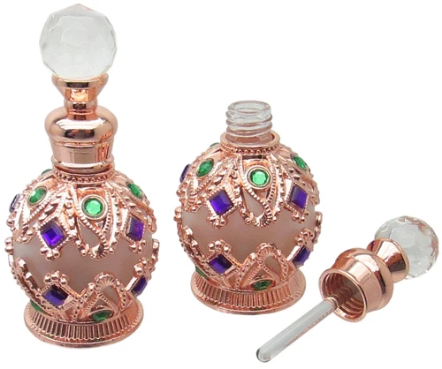 Botella de Perfume Vacía 15ML Damas Redonda Recargable De Colección Antigua Oro Rosa LO ÚLTIMO - Imagen 13 de 14