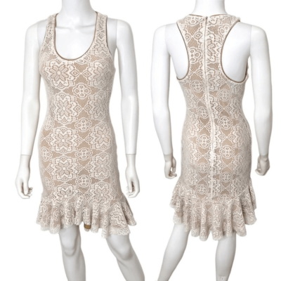 dress the population wendy Dress the Population Wendy - Ivory and Green Leaf Print - Midi
