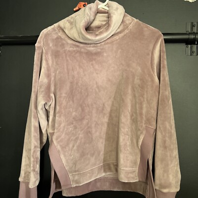 Athleta Double Cozy Karma Funnel Neck Pullover Sweatshirt Sz XS Pink Mauve  70
