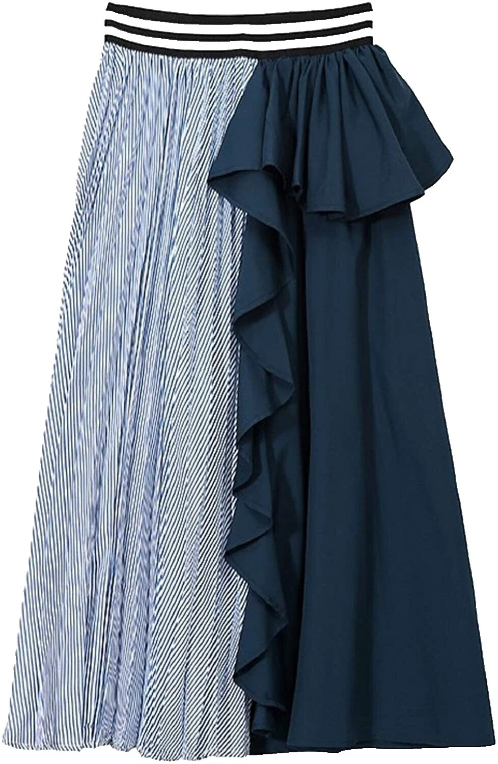 Polyester Striped Regular Size Skirts for Women